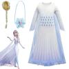 Czarująca Biała Sukienka Cosplay Elsa Dla Dziewczynek Z Peleryną Idealna Na Imprezy