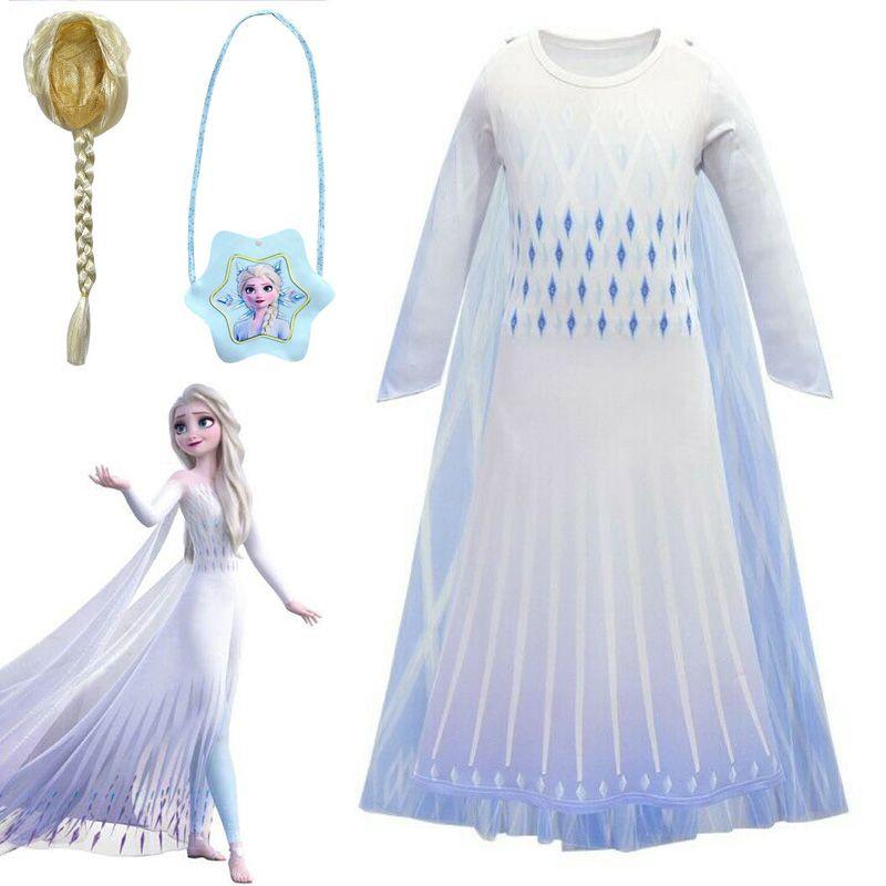 Czarująca Biała Sukienka Cosplay Elsa Dla Dziewczynek Z Peleryną Idealna Na Imprezy