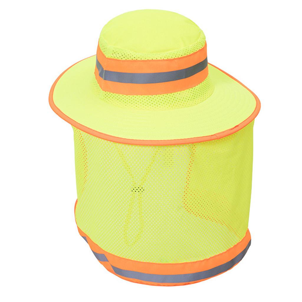 Reflective Safety Hat Sun Hat High Visibility Bucket Hat With Neck Flap Large Cooling Ranger Hat Reflective Bucket Cap