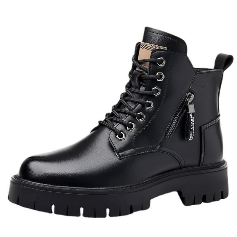 Podzimní zimní klasické teplé sněhule pánské silné podrážky protiskluzové pracovní boty pánské outdoorové ležérní boty boty s velkou špičkou kožené boty