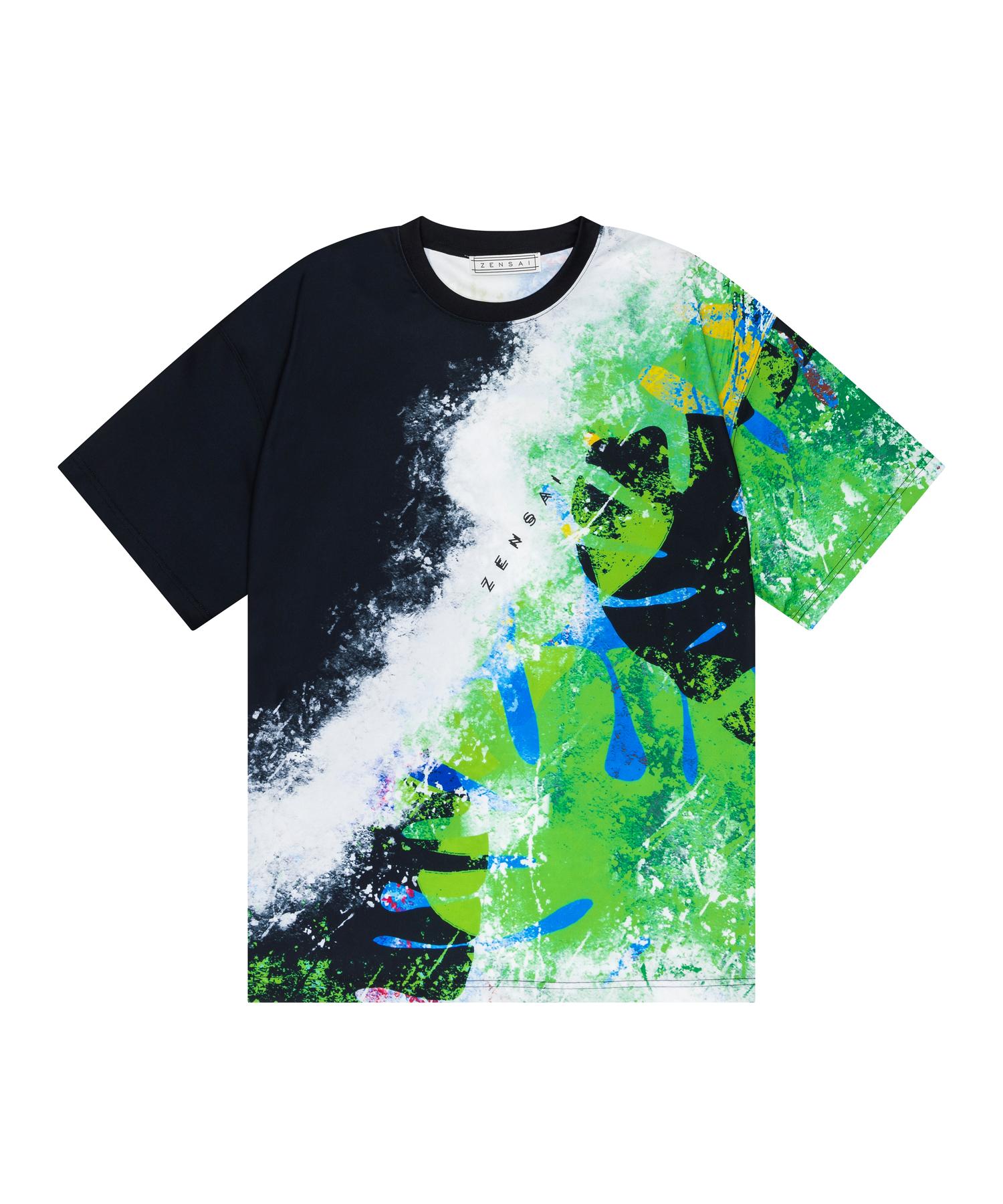 Zensai Eco Leaf Print T-Shirt White White/L