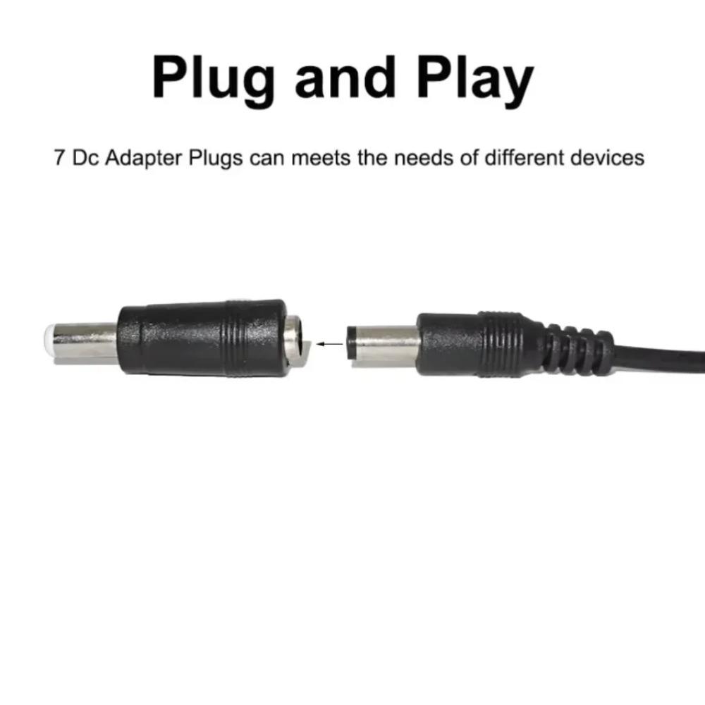 8 In 1 DC Power Supply Cable USB To 5.5x2.1mm Jack Multi Size Connector Tips 5V Charging Cord For CCTV Camera TV Box Home Electronic Equipment