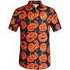 Casual Homewear Men's Shirts Halloween Pumpkin Printing Short Sleeved Shirts Summer Men's and Women's Fashion Holiday Shirt