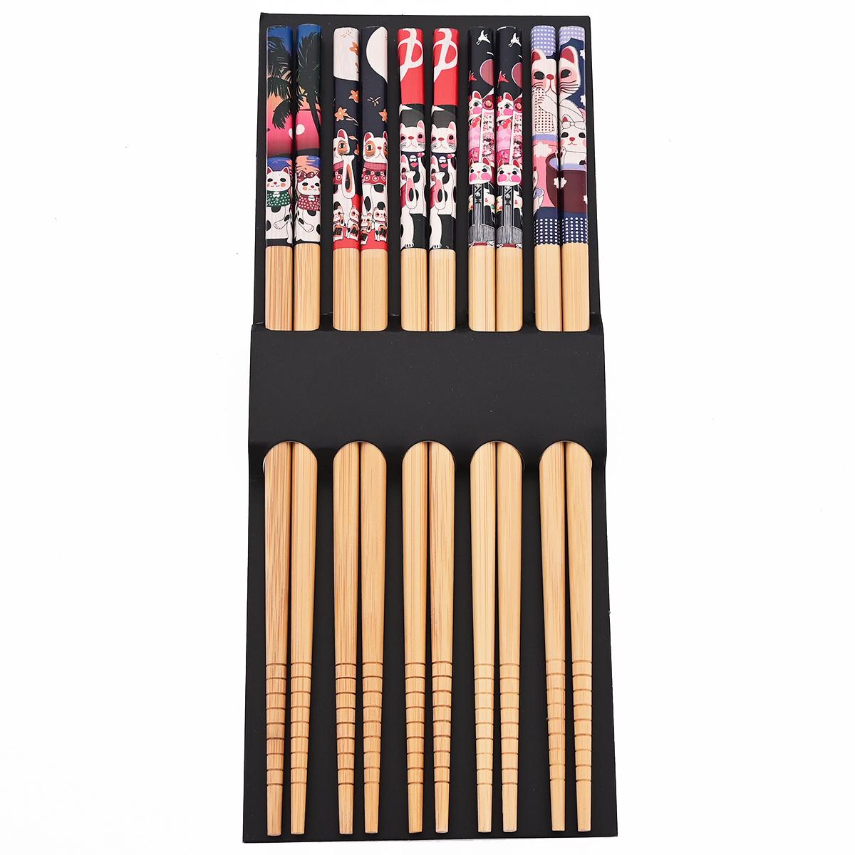 5pairs Chinese Style Chopsticks Bamboo Anti Slip Sushi Chopsticks Household Restaurant Bamboo Chopsticks 5Pair разноцветный
