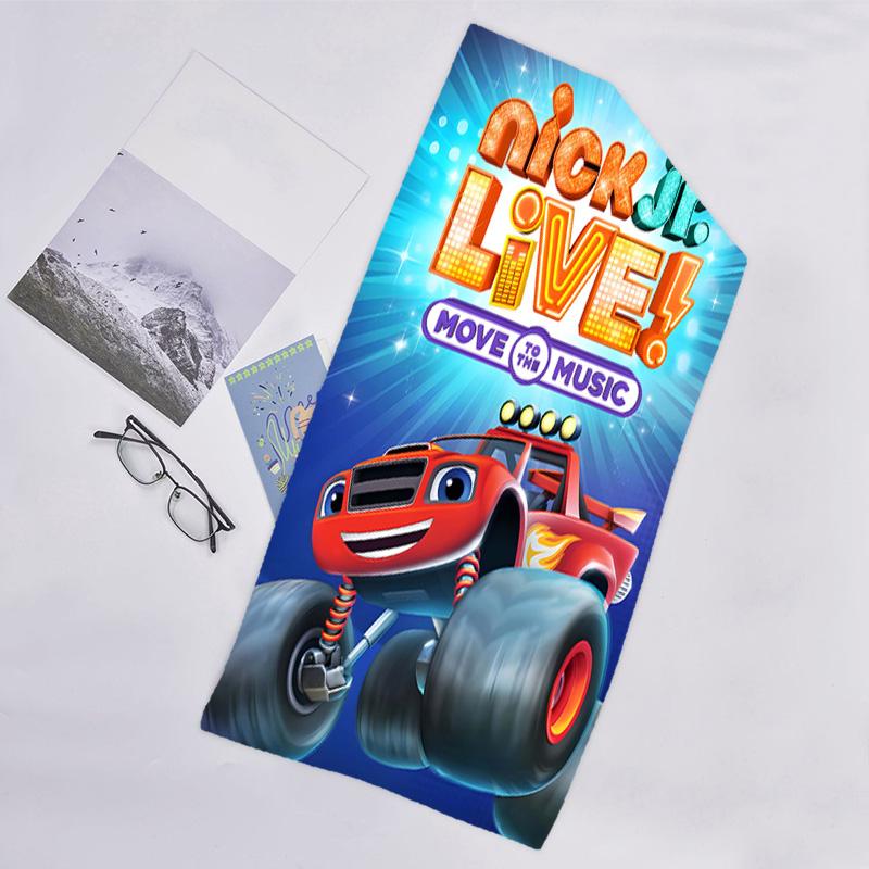 1 Stück Blaze und die Monster-Maschinen (2) Strandtuch, Strand- und Meeresufer-Schwimmbadausstattung, Modisches Muster, Rechteckig, Reiseutensilien
