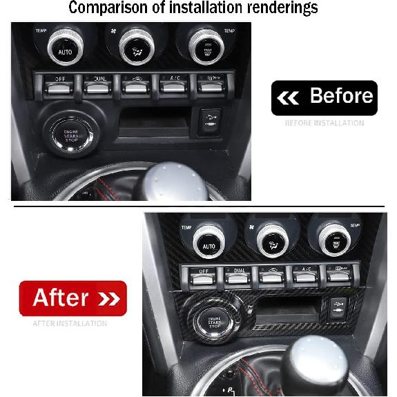 Car Accessories Fit for Subaru BRZ Toyota 86 2012-2020 Interior Center Consoles Decoration Switch Panel Cover Trim (Carbon Fiber Style) ABS 1 PC