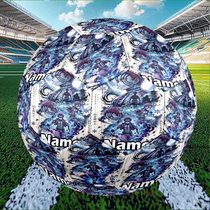 Custom Name Personalized Demon Slayer Print Size 5 Soccer Ball Training & Match Football, for Team, Kicking, Gift for Football