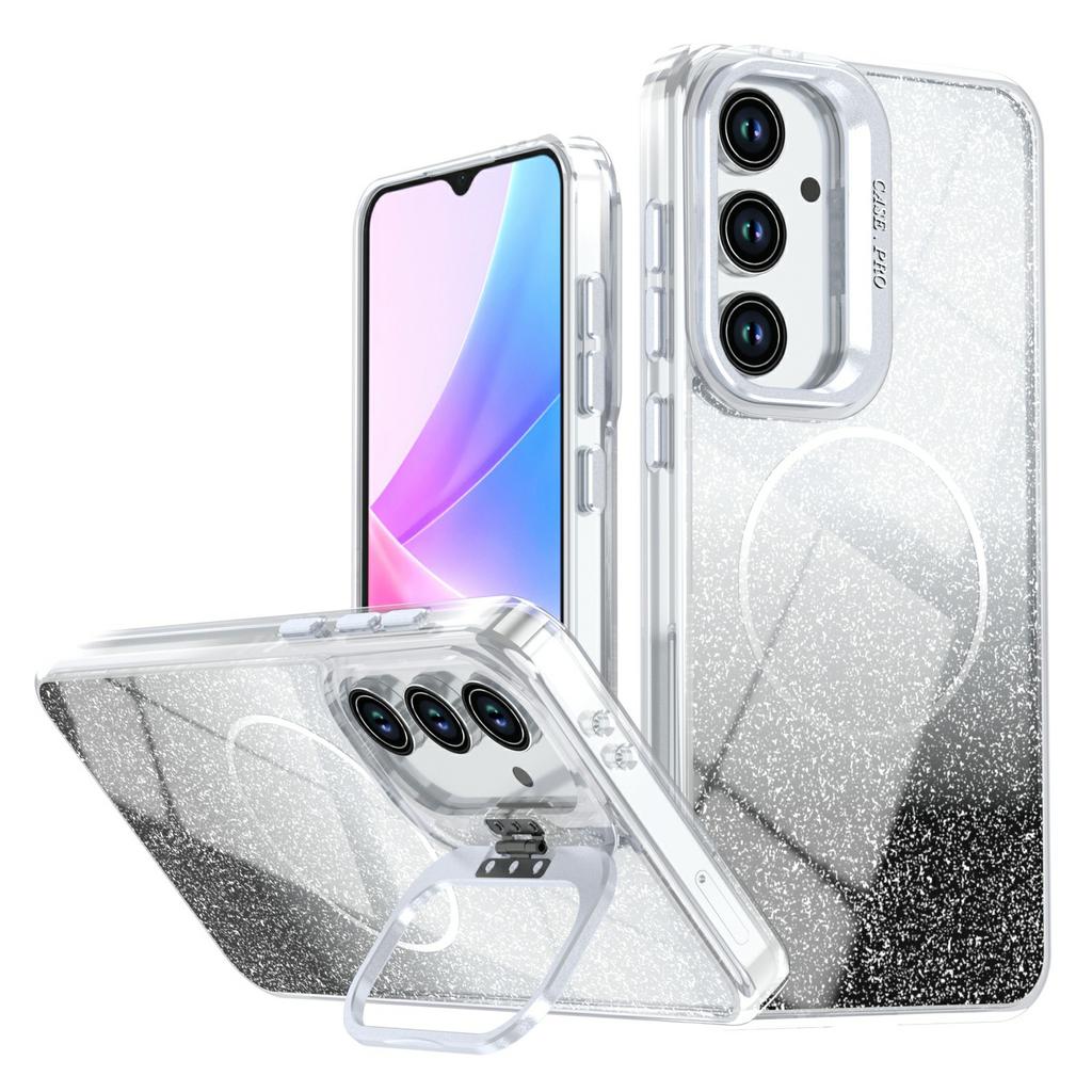 For Samsung Galaxy S25 FE Magnetic Case Gradient Glitter Shockproof TPU PC Phone Cover