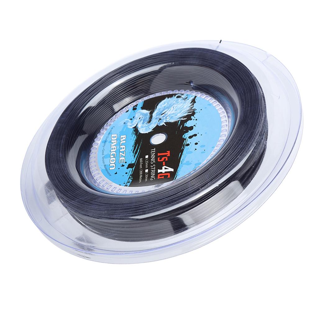 TS 4G 200m Spule Tennissaite Polyester Tennissaite Spule für Fitnessstudio Sport Outdoor Schwarz 1,30mm