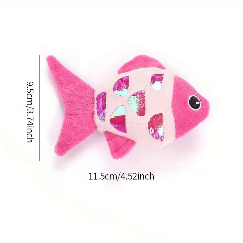 Colorful Pet Cat Toys Fish Crinkle Paper Plush Pet Toys Durable Biting Pet Cat Kicker Toy Teeth Grinding Cat Kitten Catnip Toys
