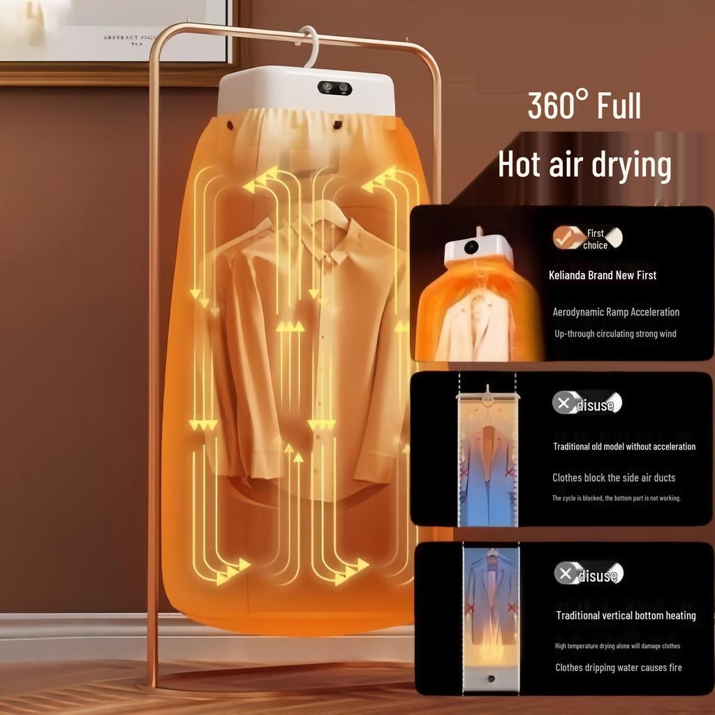 Foldable Portable Automatic Clothes Dryer with High-Temperature Sterilization and Disinfection