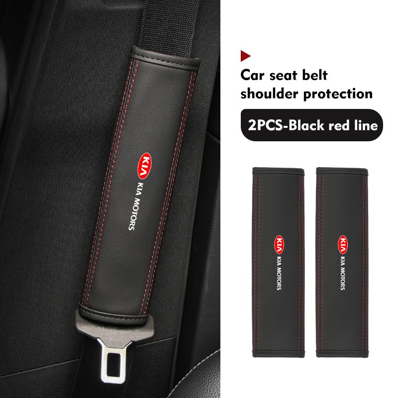 Leather Car Seat Belt Shoulder Protector Seat Belt Cover For KIA Sportage Rio Ceed Niro Soul Stonic Picanto ProceedEY1