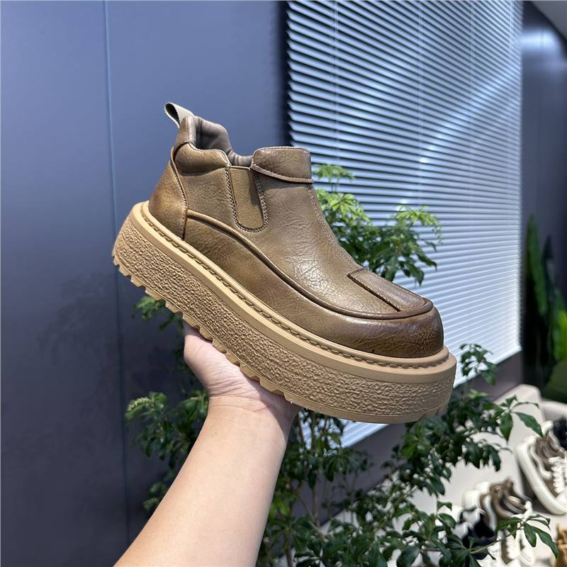 Winter Große Kopfschuhe Fleece Warm Retro Freizeitschuhe Plateau Leder Martin Stiefel Trendige Schuhe mbz