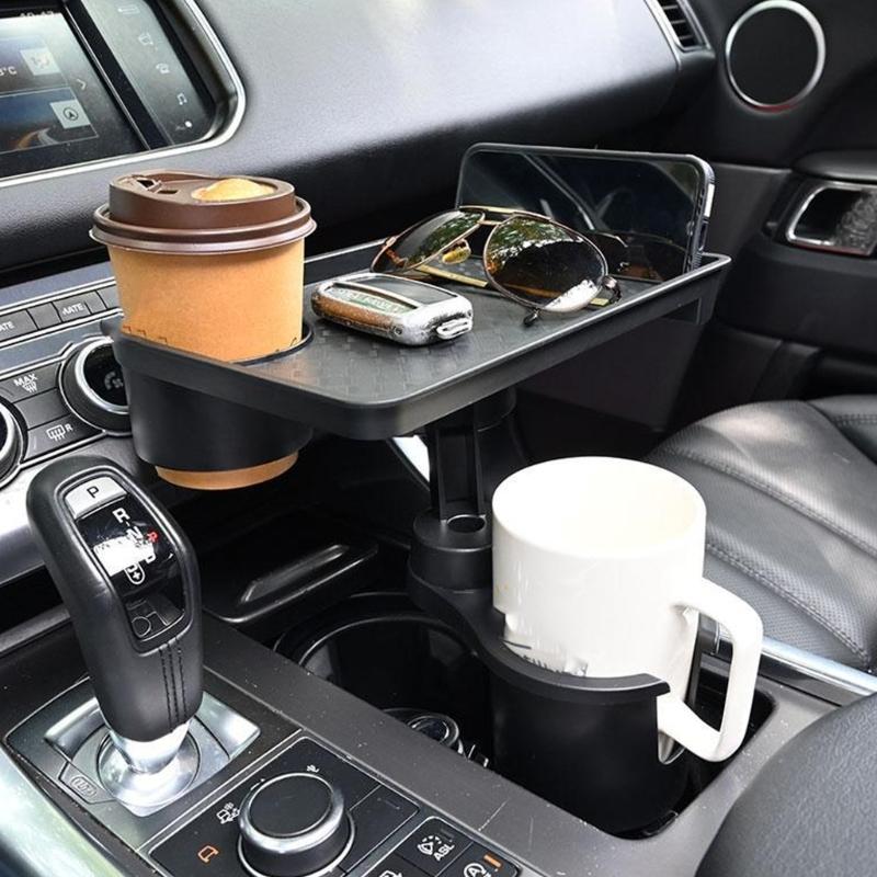 Car Cup Holder Expansion Tray With Nonslip Surfaces For Easy Access To Drinks And Snacks While Driving
