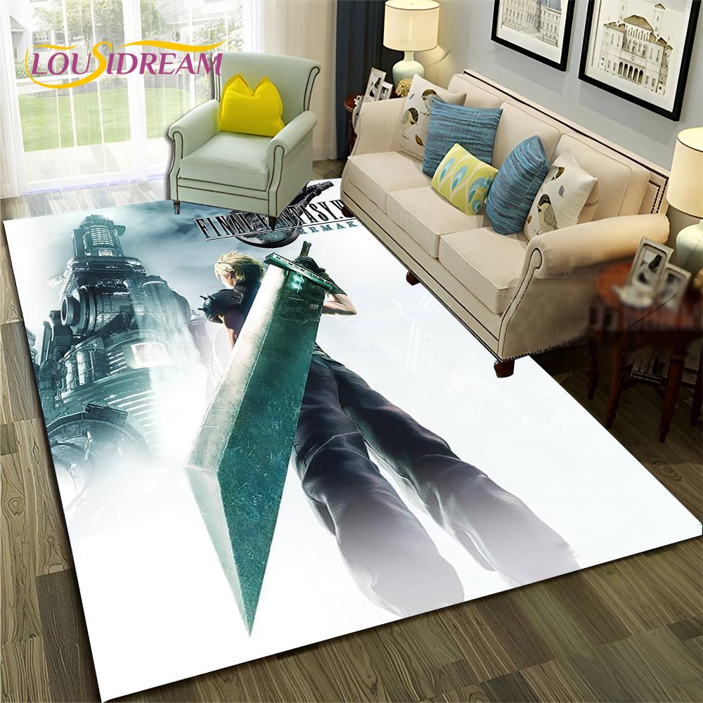 FF14 Gamer HD Final Fantasy Spiel 3D-Teppich für Zuhause, Wohnzimmer, Schlafzimmer, Sofa, Fußmatte, Dekor, Kinderbereich, rutschfeste Bodenmatte