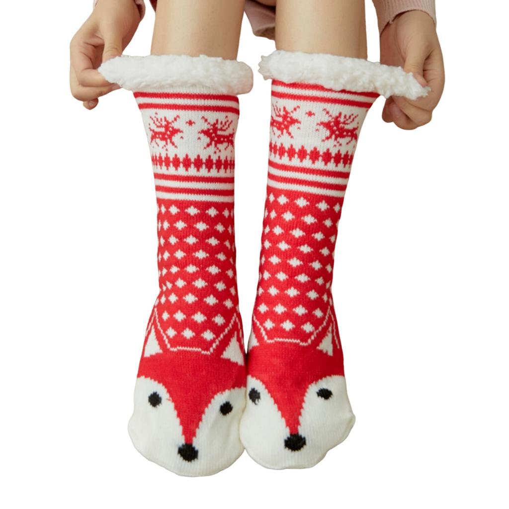 Christmas Series Socks Women Winter Lamb Wool Sleeping Socks Children Cute Home Fleece Floor Socks Christmas Gifts