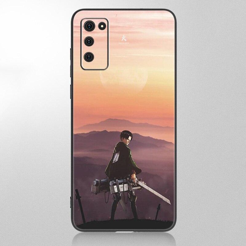 Husa Anime atac pe Titan pentru Samsung Galaxy A12 A02S A22 A32 A52 A72 A71 A51 A41 A31 A21 A11 A50 A70 A10S A20S Husa neagra