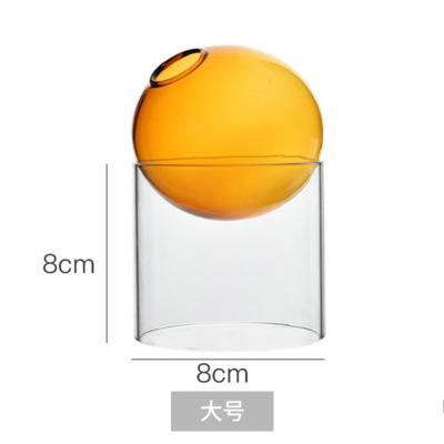 Mini Round Flower Vase Hydroponic Container Micro Landscape Glass Ecological Bottle Borosilicate Glass Bottle With Home Decorate
