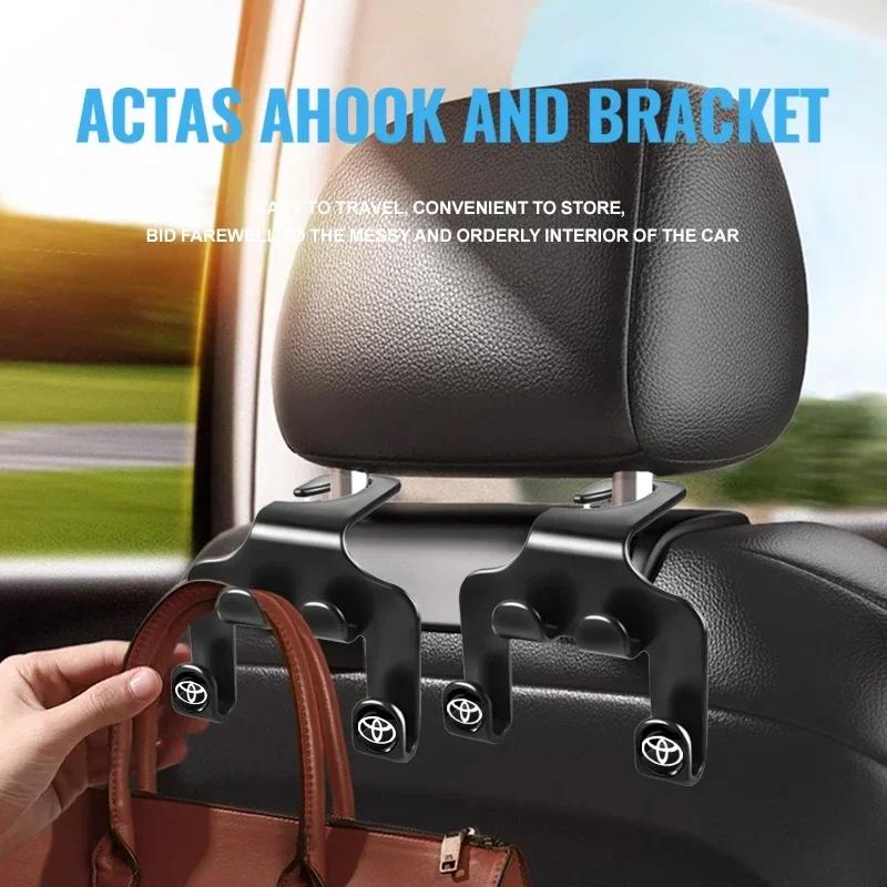 Autositz Kopfstützenhaken 4er Pack Aufhänger Aufbewahrungsorganizer Autozubehör für Toyota TRD GR Sport Rav4 Corolla Camry Aqua Yaris Cross