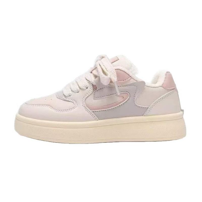 Retro Thick Baseplate Shoes Women's New Spring and Autumn Versatile Shallow Mouth Round Head Breathable Little White Shoes Women's Shoes