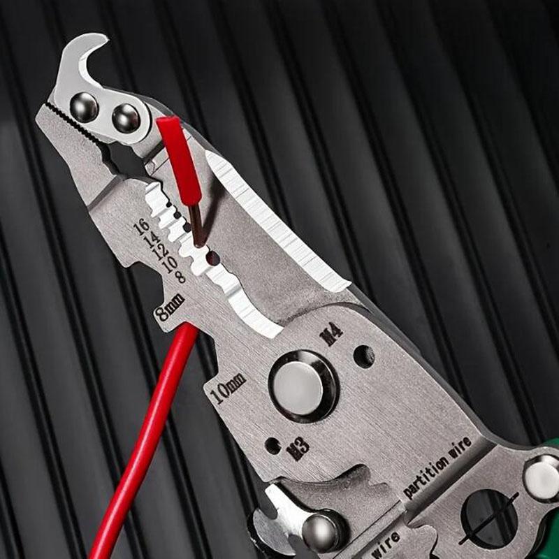 18 In 1 Foldable Wire Stripping Pliers Crimper Cable Cutter Crimping Pliers Terminal Wire Stripping Shearing Cutting Hand Tools