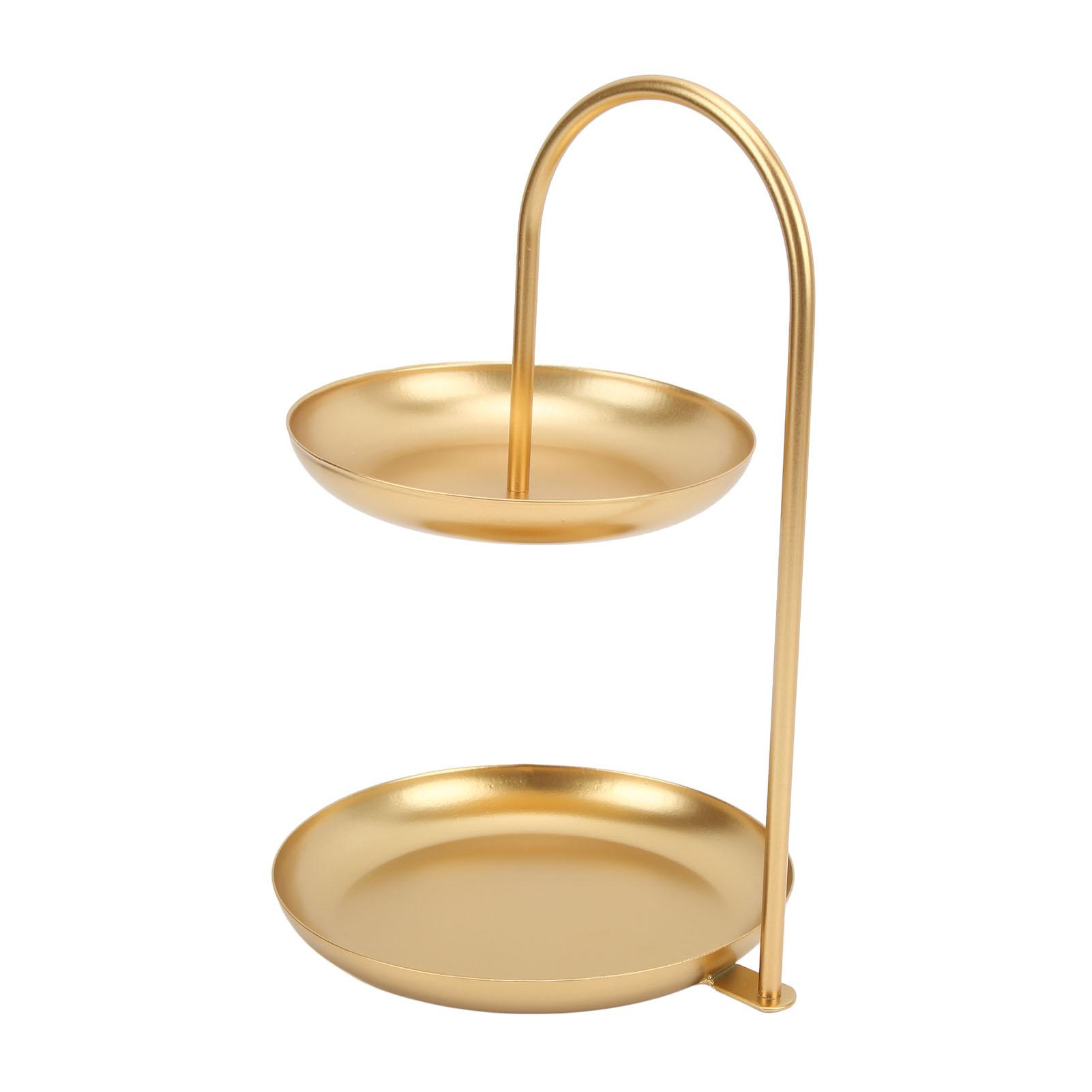 

2-х ярусный поднос для фруктов, большая емкость, простой поднос для закусок в скандинавском стиле из золота и металла для домашнего офиса