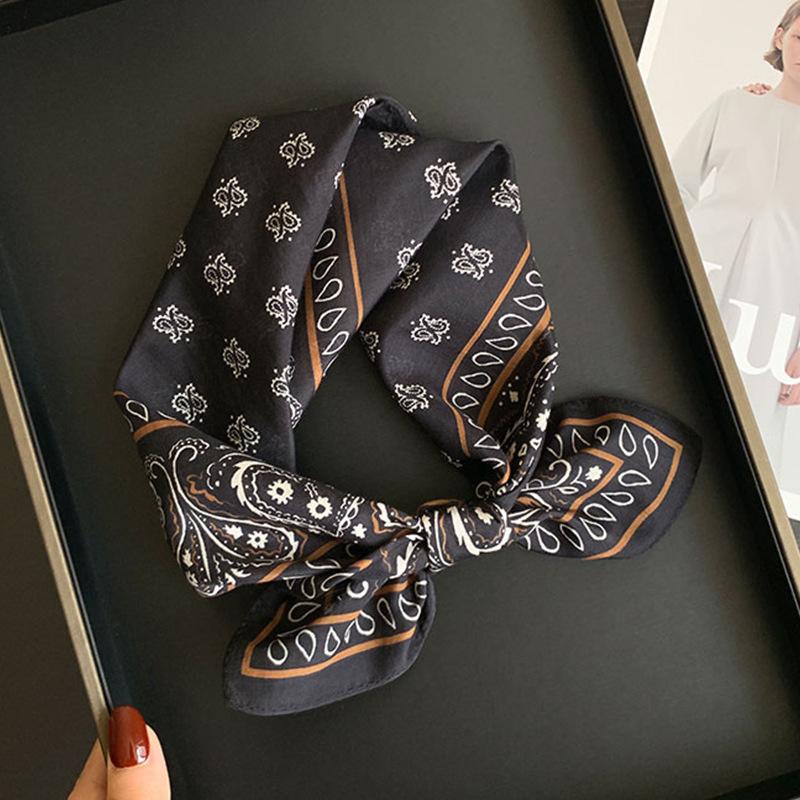 Elegant versatile square scarf, new high-end silk scarf for women, spring/autumn/summer printed neck scarf, neck scarf