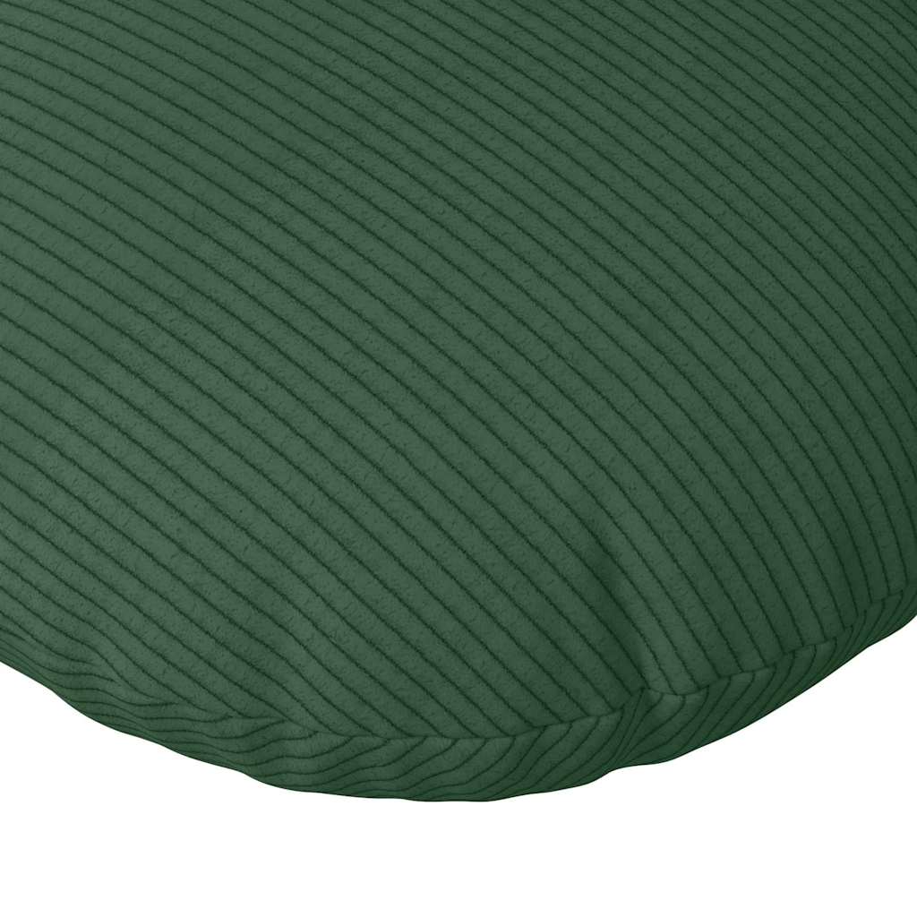 Seat Cushion Set 2 Pcs Dark Green Ø60 X 21 Cm Cord Fabric