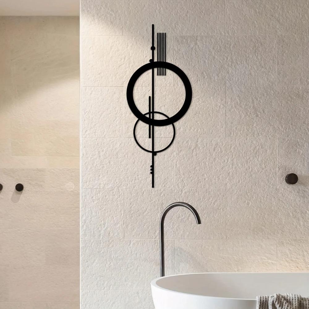 Metal Wall Décor - Minimalist Abstract Hollow Vertical Art, Geometric Wall Sculptures for Elegant Hanging Wall Decorations