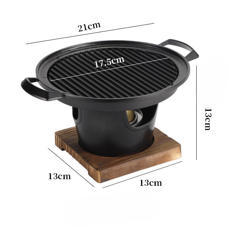 Mini BBQ Alcohol Stove Barbecue Grill Japanese One Person Cooking Oven Detachable Outdoor BBQ Plate Roasting Meat Tools