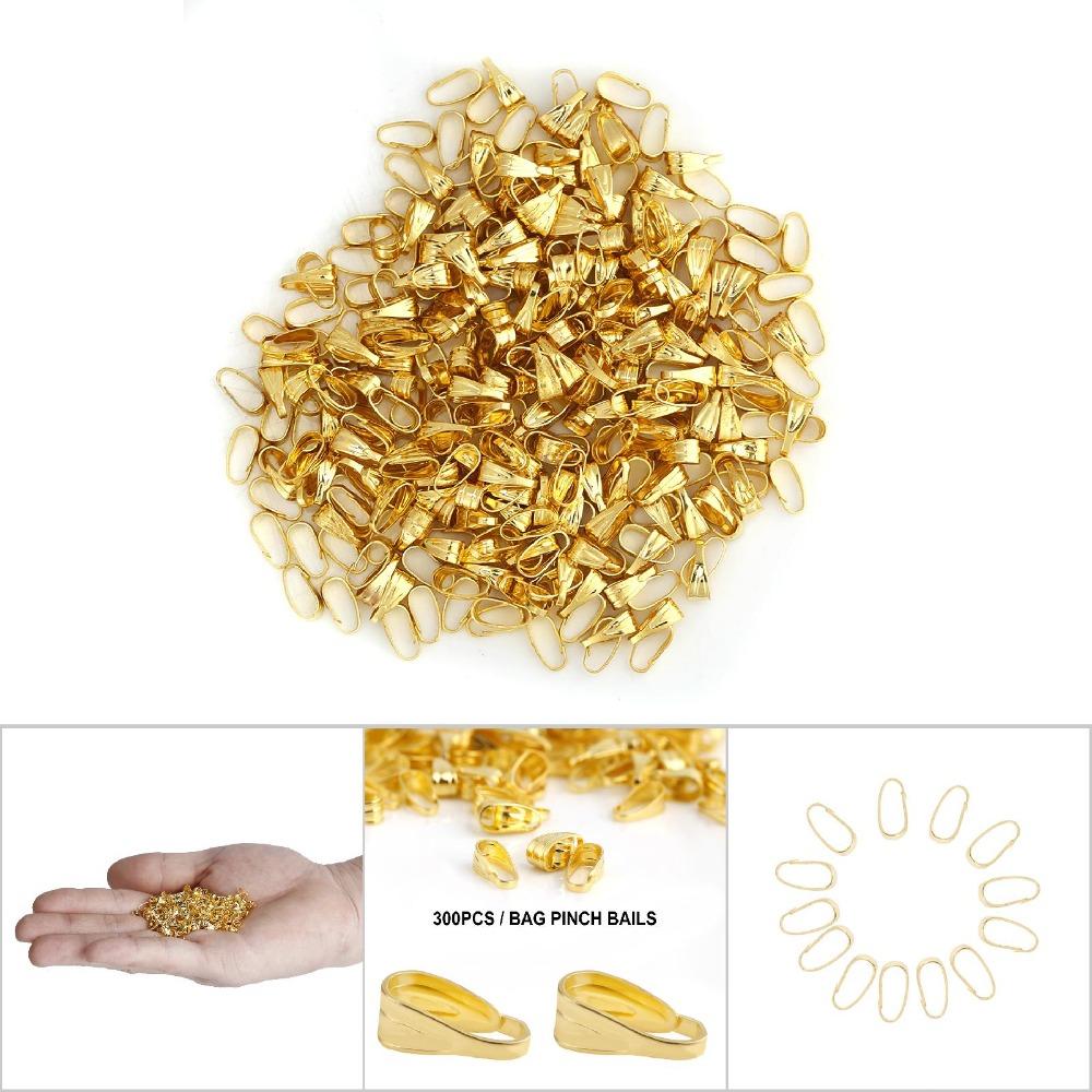 300Pcs 3*7mm Pendant Clasp Connector Alloy Jewelry Findings Bails Snap Bail Hook for DIY Crafts