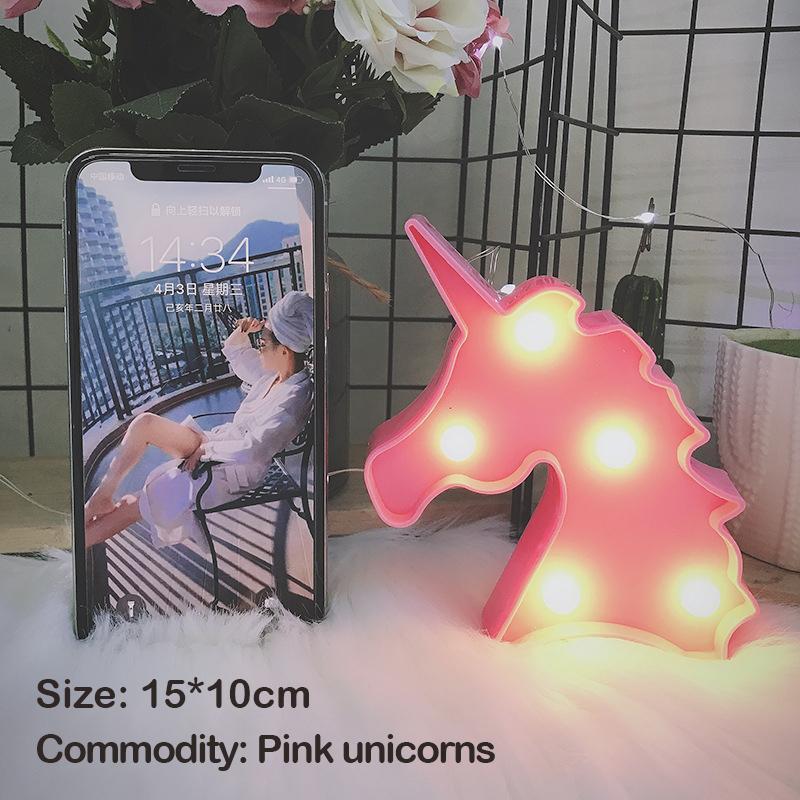 Cartoon Night Lights Unicorn/Flamingo/Cactus/Pineapple/Cloud/Star/Shell LED Table Lamp For Children's Bedroom Party Decoration