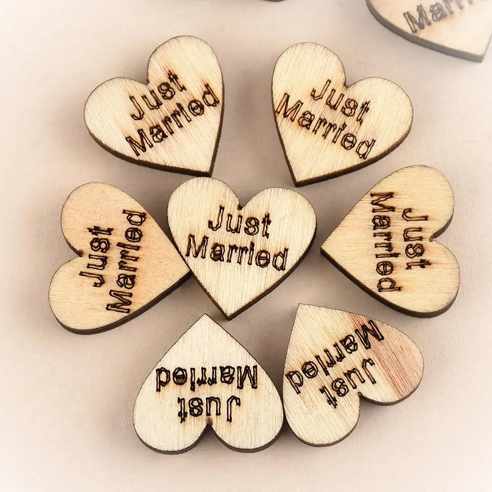 100 Heart-shaped Five-pointed Star Wedding Dress Decorations Wooden Handicrafts  Decoration Items Wedding Shooting Props