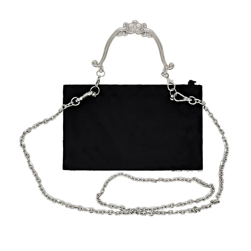 Gucci Cosmetic bag/toiletry bag [Customized bag] YXYY leather, gilt silver carving, chain, relief gemstone, carving, elegant Gilt silver carving