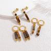 18k Gold-Plated Beaded Tassel Earrings for Women - Retro Style