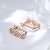 Chain Design Zircon Earrings Women Gold Color Trendy Jewelry Daily Accessories