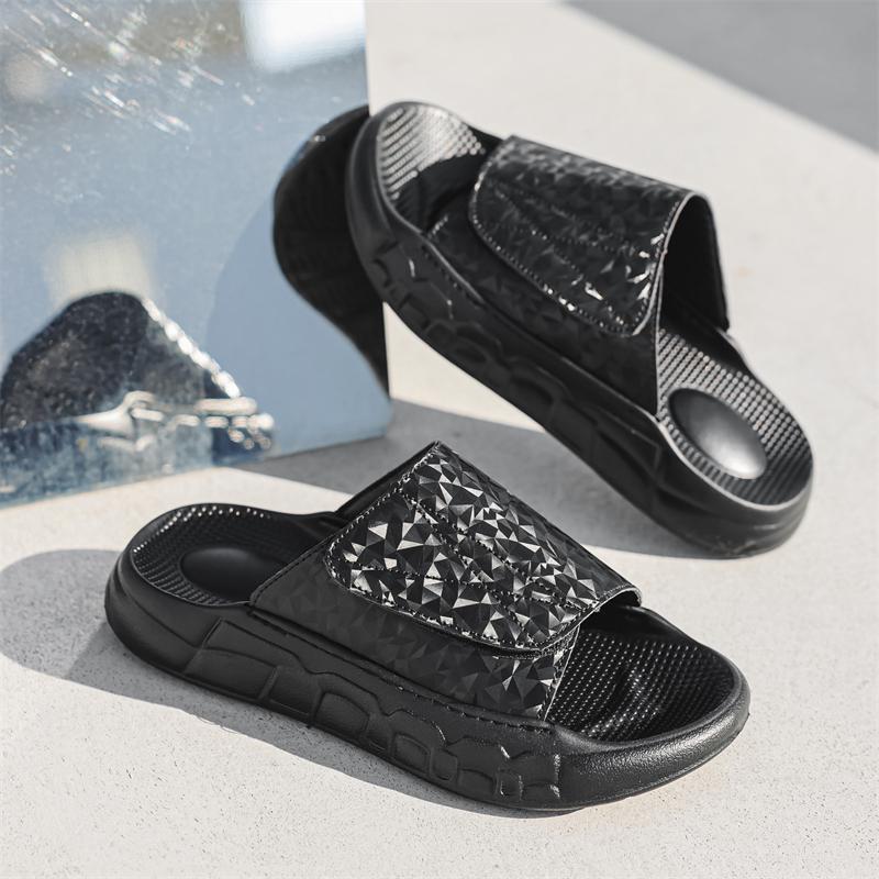 Sliders Men’s  Shoe High Quality Slippers Shoes Men's Sneakers reflect light soft sole Eva Sandals Men's slippers Home Slipper