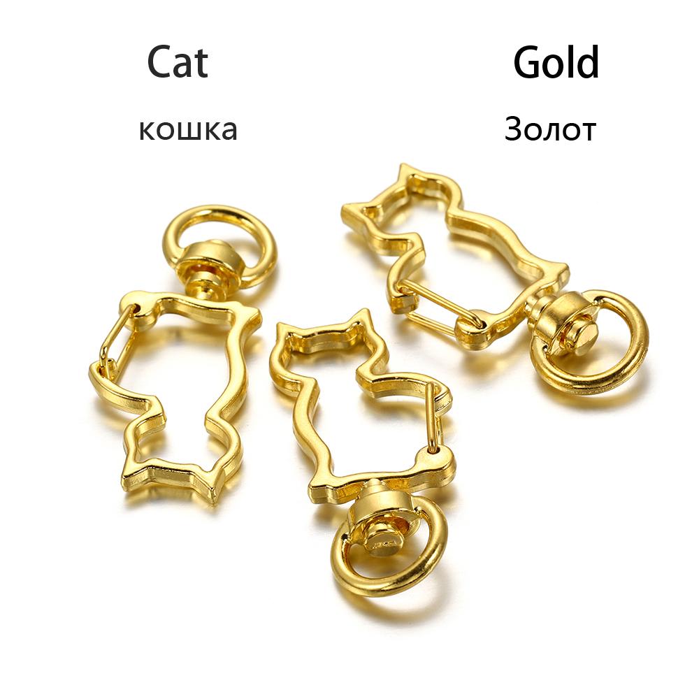 10Pcs/Lot Mix Color Keychain Moon Dog Cat Dolphins Cloud Heart Key Chain DIY For Jewelry Making Findings Accessories Supplies