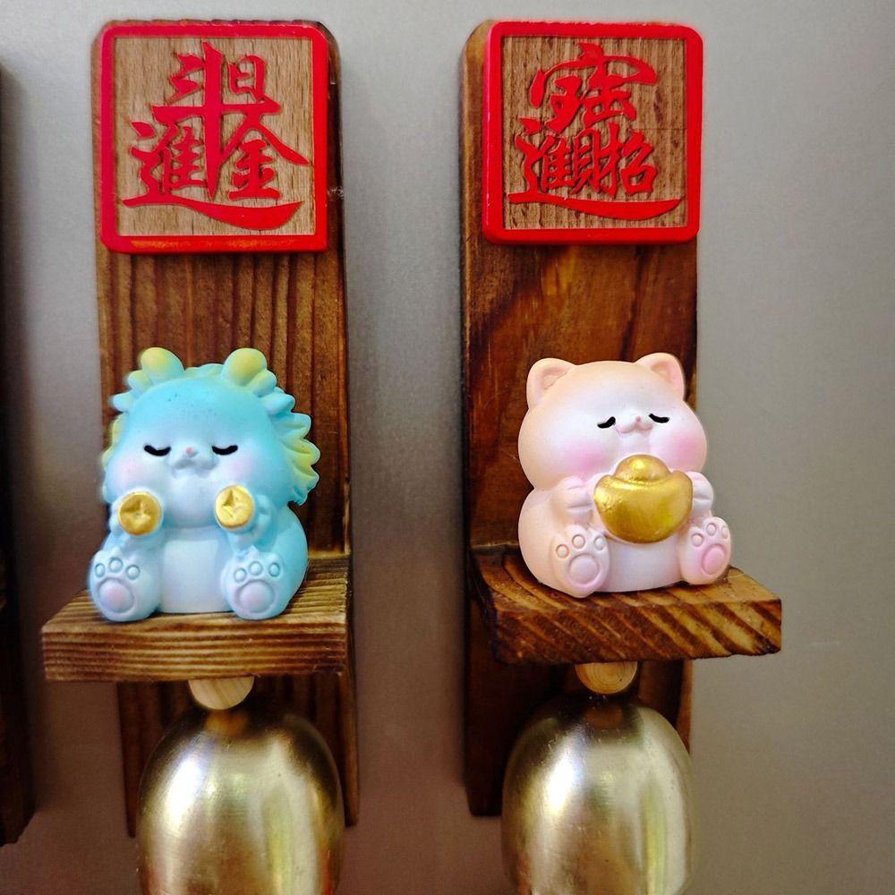 Cute Wooden Door Bell Magnetic Delightful Sound Fridge Magnet Door Opening Japanese Style Wind Chime for Business Garden