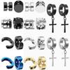 European Geometric Stainless Steel Rhinestone Earrings Set
