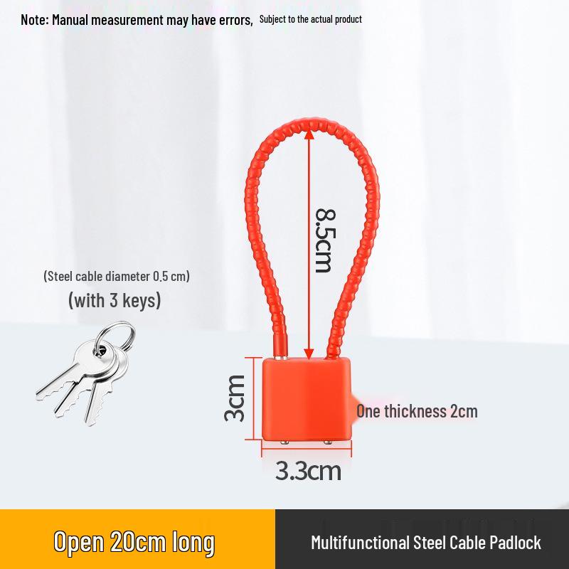 Mini-Stahldraht-Vorhängeschloss mit Schlüssel - Diebstahlsicheres kleines Schloss für Türen und Ketten