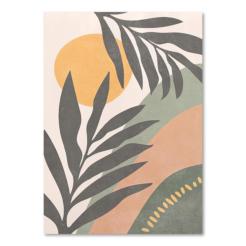 

Бохо абстрактные листья холст картины монстера радуга солнце постеры скандинавские настенные художественные картины для гостиной принты для домашнего декора 21x30cm No Framed