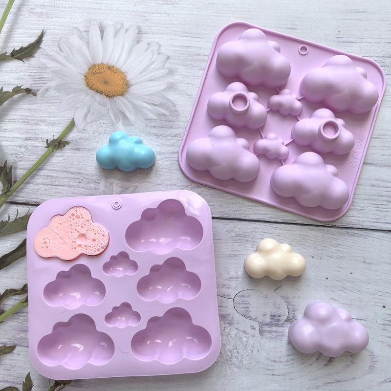 Silikonová forma na cukroví s 8 dutinami ve tvaru obláčku Čokoládový pudink Forma na pečení dortů Kuchyňské nářadí Svíčky Výroba mýdla