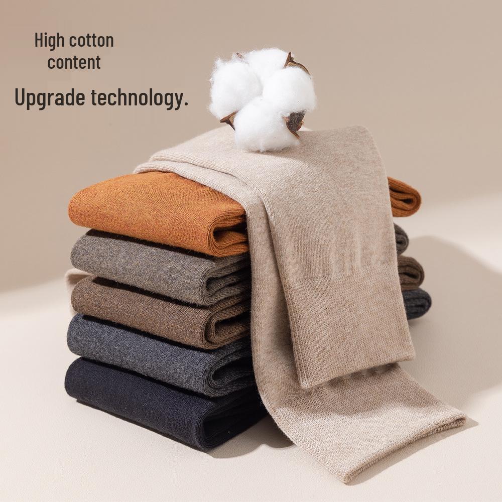 Women's Anti-Drop Warm Black Cotton Long Calf Socks - Autumn/Winter JK Style