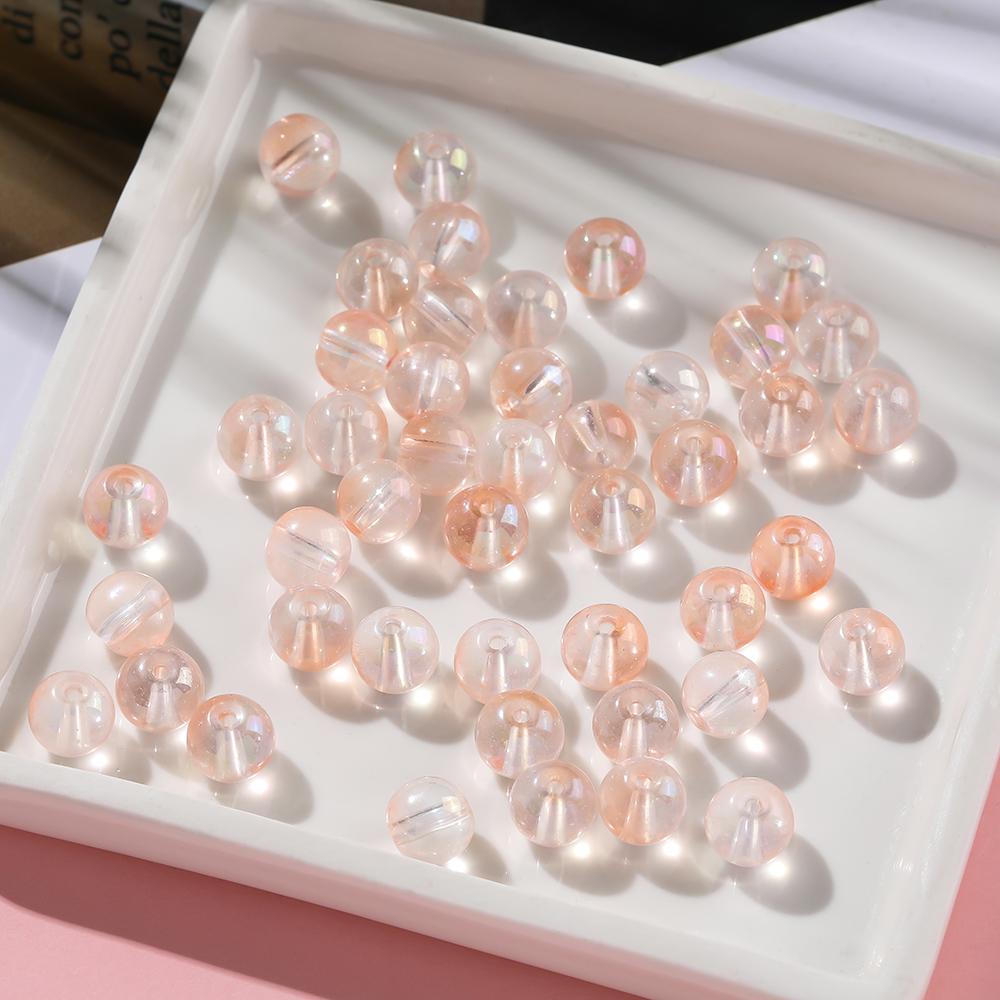 20/50/100pcs 4/6/8mm Colored Transparent Glass Beads Spacer Beads for DIY Earring Necklace Phone Chain Jewelry Making Findings
