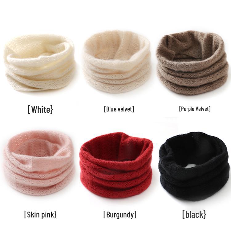 Women's Autumn & Winter Pure Cashmere Hollow Crochet Neck Warmer & Decorative Scarf