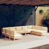 Day and Night - Day and Night Garden Furniture 9 Pieces and Cushions Solid Cream Pine Wood