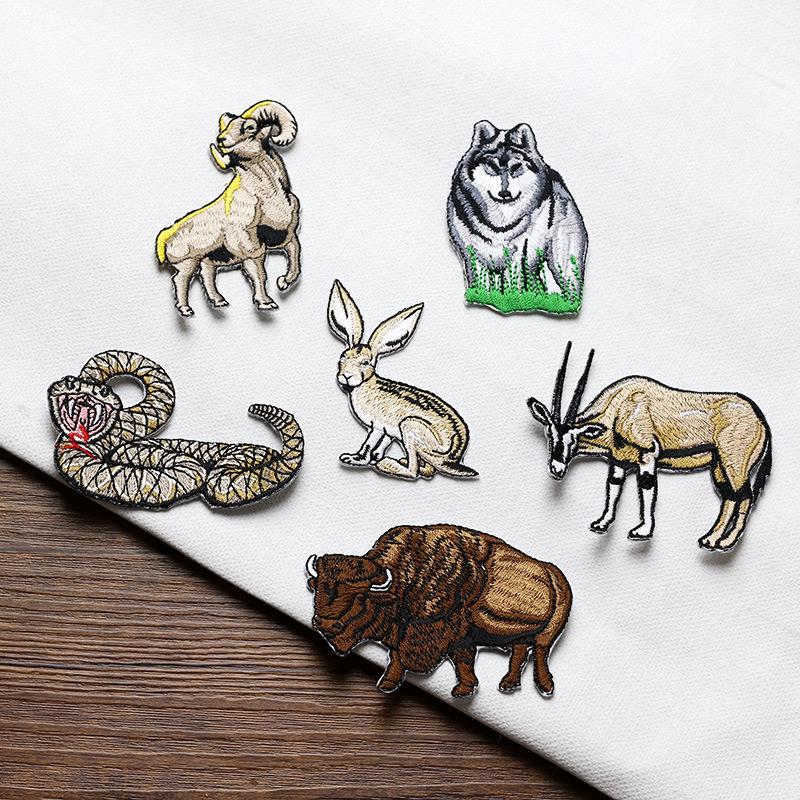 Wolf and Buffalo Embroidered Patch for Bags and Clothes
