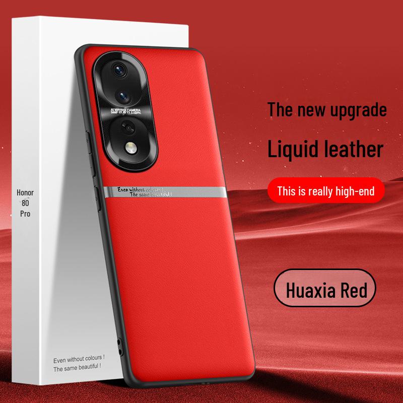 Protective Liquid Leather Case for Honor 80 Pro, Anti-fall and Anti-fouling, Available for Individual Purchase.