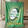 Ireland Rugby Custom Flannel Throw Blanket Print Your Name Text Soft Warm Blanket Holiday Present